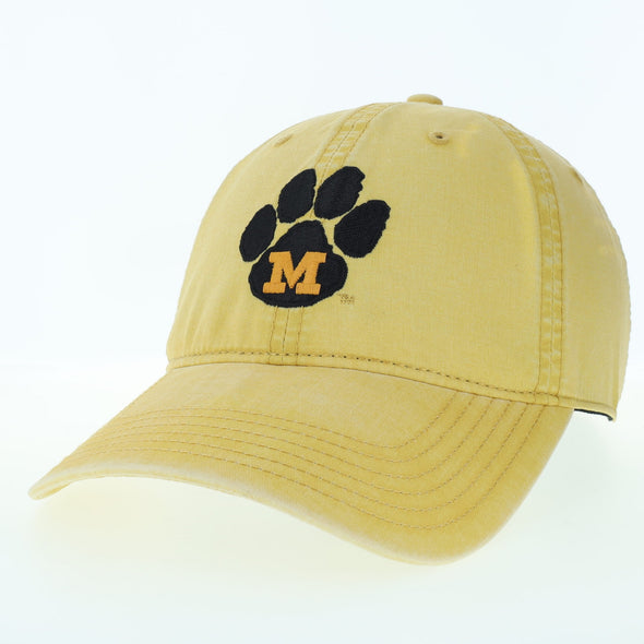 Mizzou Tigers Vault Paw M Logo Yellow Adjustable Hat