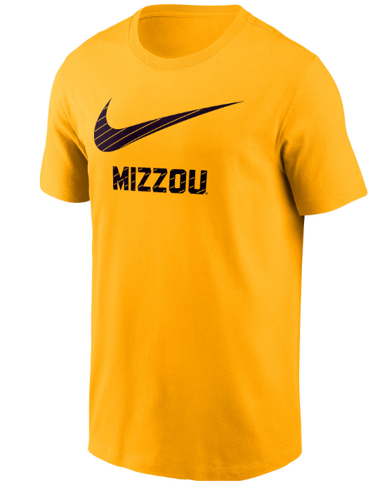 Mizzou Tigers Nike® 2024 Cotton Big Swosh Mizzou Gold T-Shirt