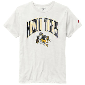 Mizzou Tigers Victory Falls Arched Vault Football Player White T-Shirt