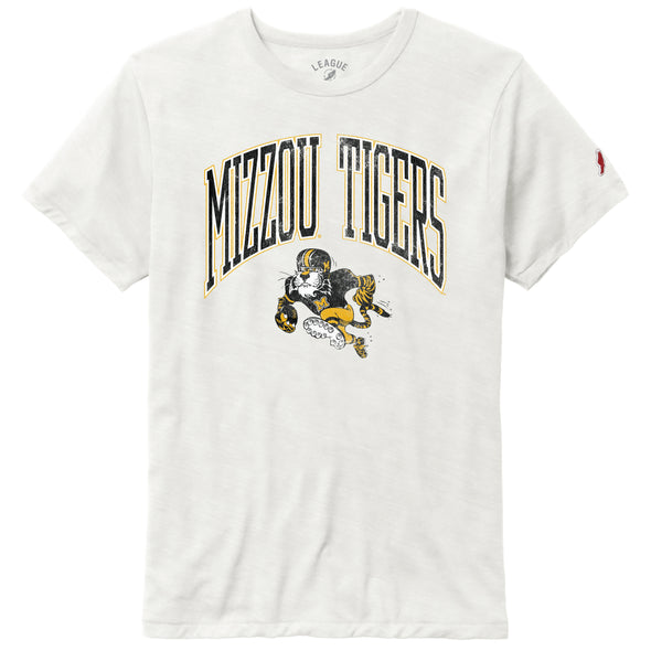 Mizzou Tigers Victory Falls Arched Vault Football Player White T-Shirt