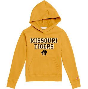 Mizzou Tigers Youth Essential Missouri Tigers Vault Paw Logo Gold Hoodie