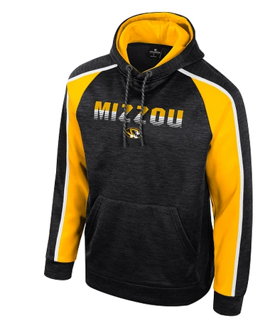 Mizzou Tigers Colosseum Brint Oval Tiger Head Black and Gold Hoodie