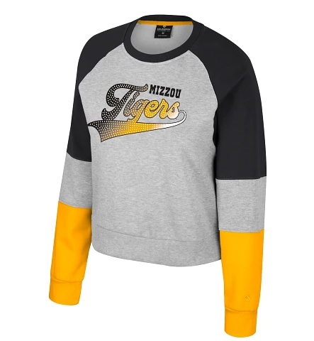 Mizzou Tigers Colosseum Girls Katinka Tigers Stud Black/Gold Sweatshirt