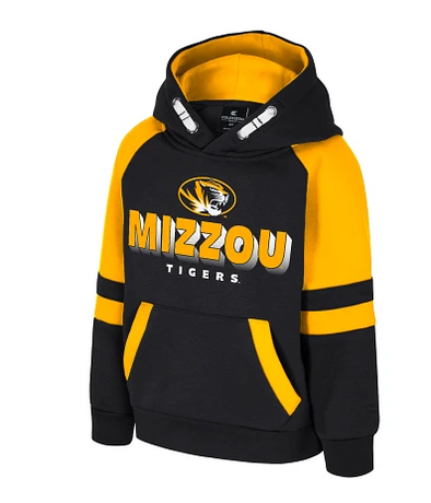 Mizzou Tigers Colosseum Toddlers Todd Oval Tiger Head Black/Gold Hoodie