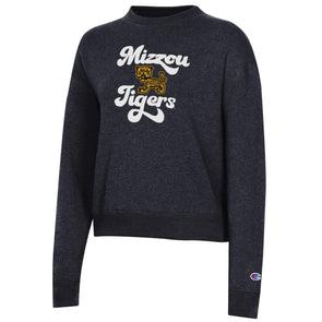 Mizzou Tigers 2024 Champion® TAM Student Designed Women's Vault Logo Baby Tiger Black Sweatshirt