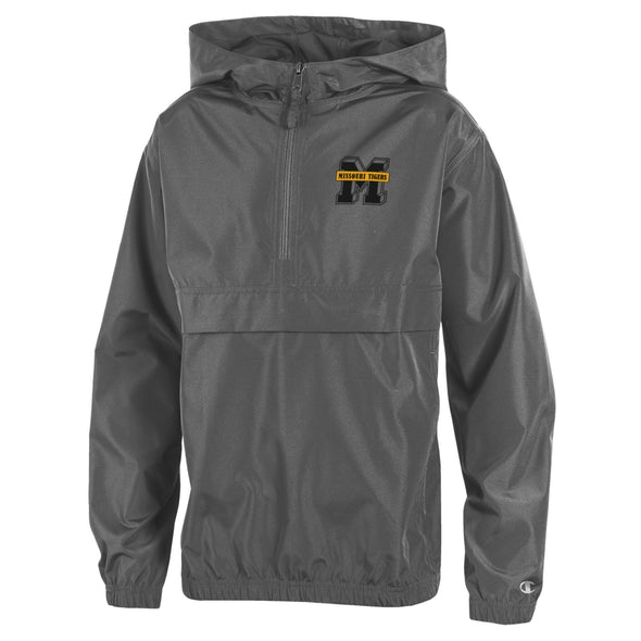 Mizzou Tigers 2024 Champion® TAM Student Designed 1/4 Zip Vault M Youth Grey Packable Jacket