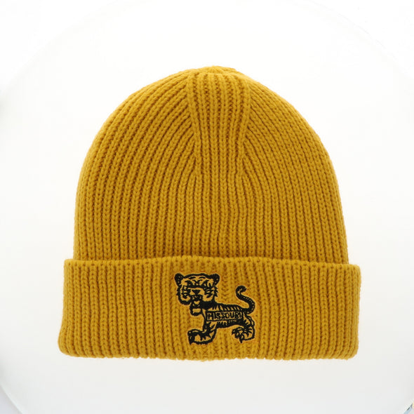 Mizzou Tigers Knit Ribbed Vault Baby Tiger Gold Beanie