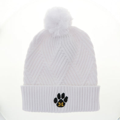 Mizzou Tigers Knit Marled Vault Paw with Cuff Grey Beanie