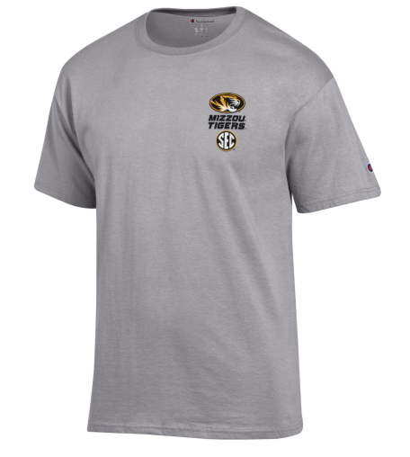 Mizzou Tigers Champion® All SEC Teams Football Helmets Grey T-Shirt