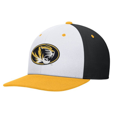 Mizzou Tigers Nike® 2025 Oval Tiger Head Fan Pro Flatbill Black and White Adjustable Hat