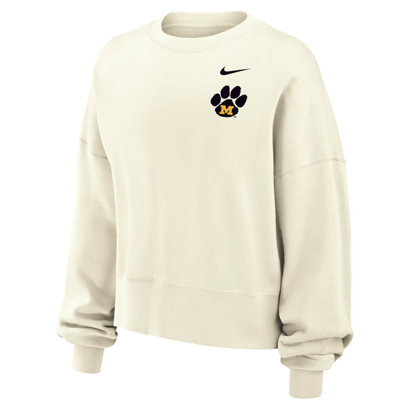 Mizzou Tigers Nike® 2024 Women's Phoenix Vault Paw Logo Off White Crew Sweatshirt