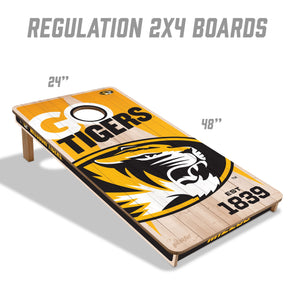 Mizzou Tigers Oval Tiger Head Wooden Cornhole Set 2X4