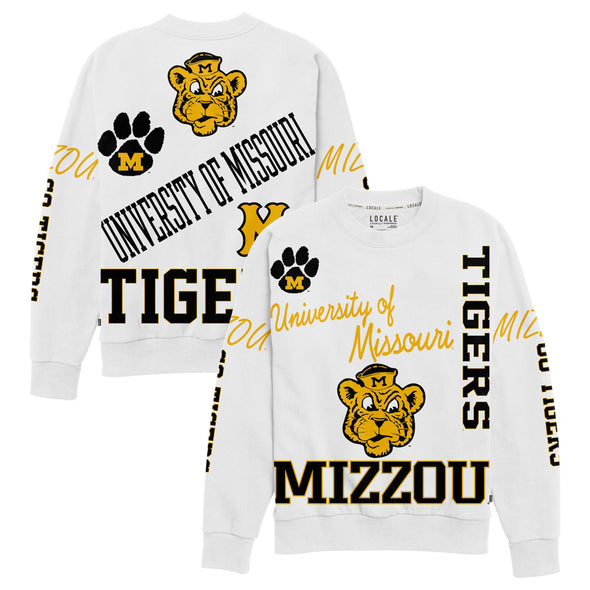 Mizzou Tigers Locale Kelsey Logo's White Sweatshirt