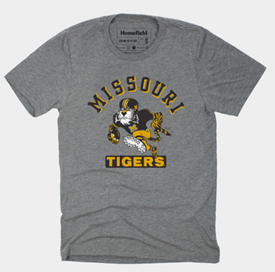 Mizzou Tigers Homefield Vault Missouri Tigers Football Grey T-Shirt