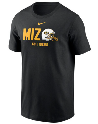 Mizzou Tigers Nike® 2024 MIZ Football Helmet Go Tigers Black T-Shirt