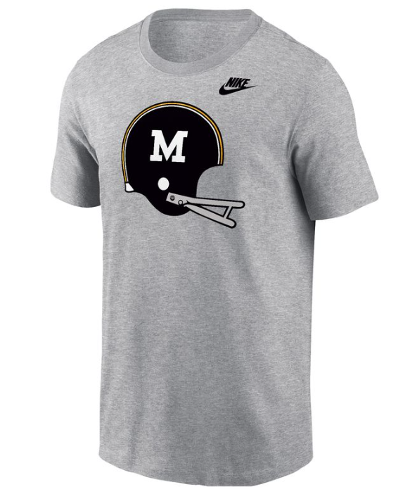 Mizzou Tigers Nike® 2024 Football Helmet Grey Cotton T-Shirt