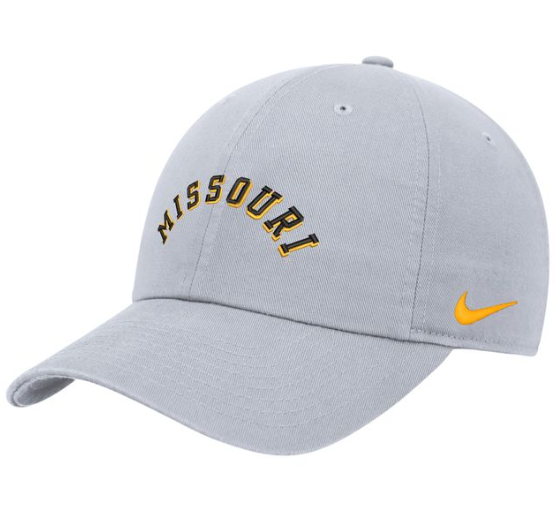 Mizzou Tigers Nike® 2025 Club Adjustable Missouri Arched White Hat