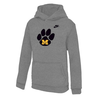 Mizzou Tigers Nike® 2025 Youth Vault Paw Grey Hoodie