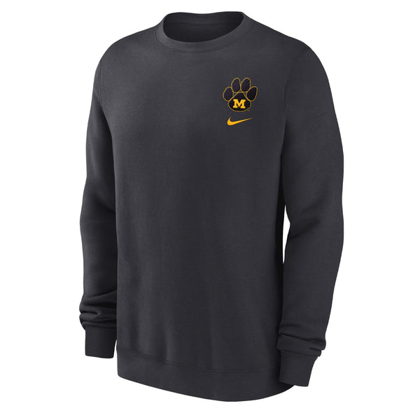 Mizzou Tigers Nike® 2025 Vault Paw Black Crew Sweatshirt