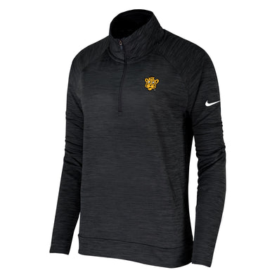 Mizzou Tigers Nike® 2025 Women's 1/4 Zip Pacer Vault Beanie Tiger Black Long Sleeve