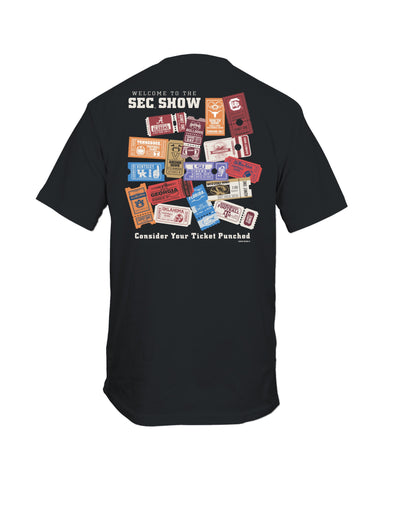 Mizzou Tigers SEC Retro Tickets Welcome to the SEC Show Black T-Shirt