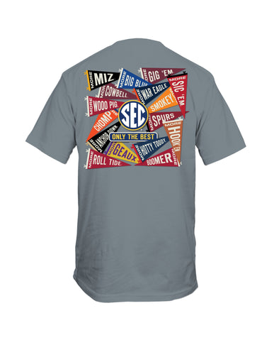 Mizzou Tigers SEC More Pennants Grey T-Shirt