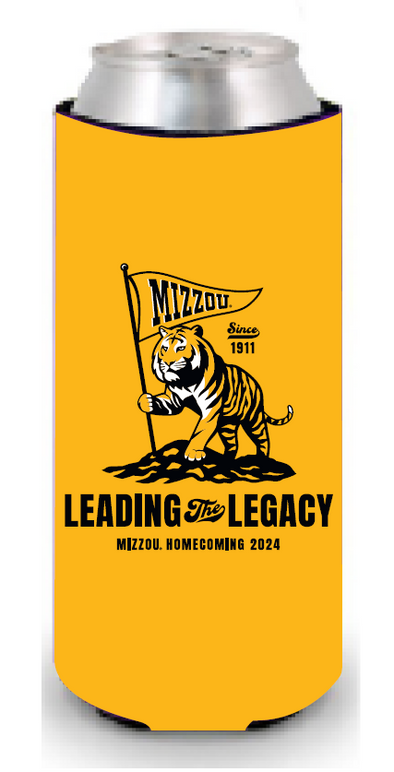 Mizzou Tigers 2024 Official Homecoming Leading the Legacy Gold Slim Can Holder