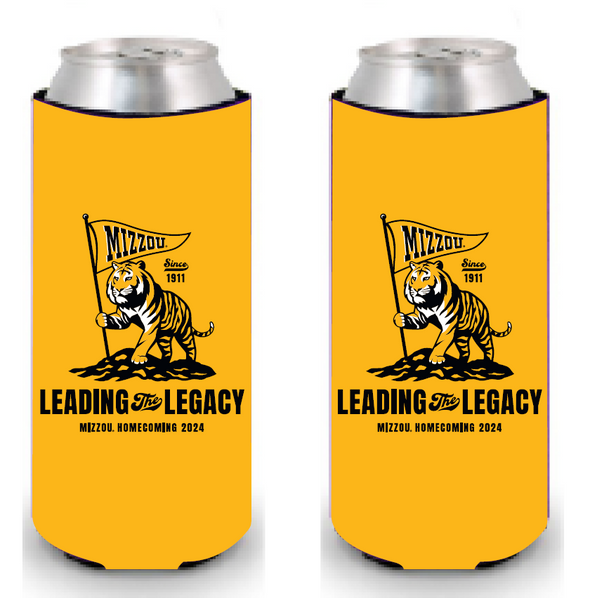 Mizzou Tigers 2024 Official Homecoming Leading the Legacy Gold Slim Can Holder