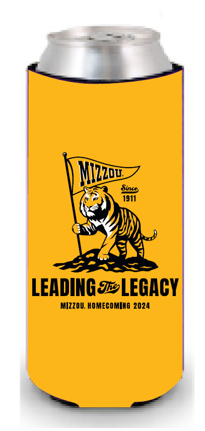 Mizzou Tigers 2024 Official Homecoming Leading the Legacy Gold Slim Can Holder