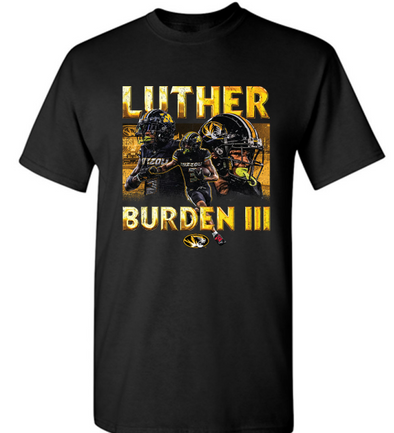 Mizzou Tigers NIL 2024 Football Luther Burden Black T-Shirt