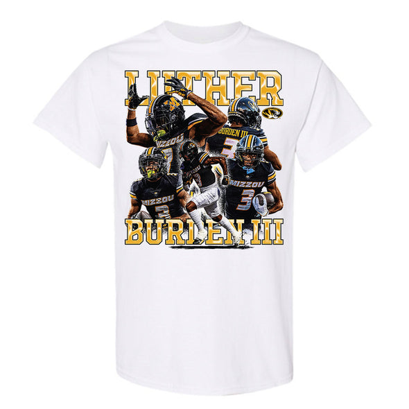 Mizzou Tigers NIL 2024 Football Luther Burden III White T-Shirt