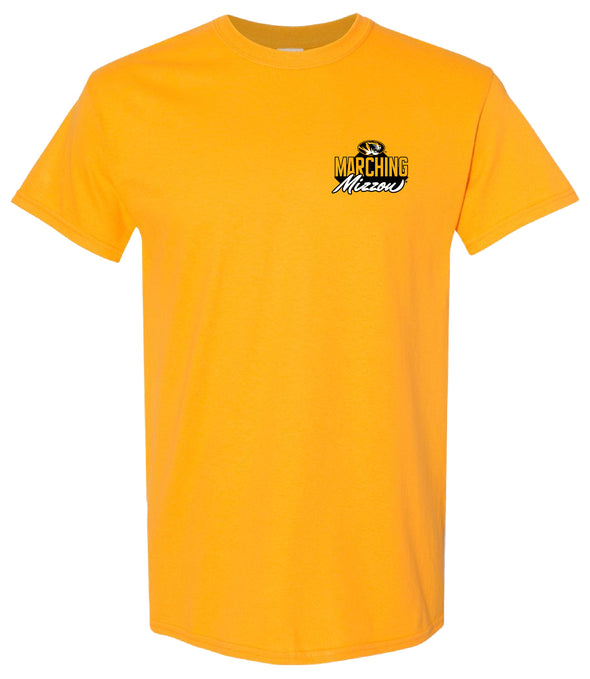 Mizzou Tigers 20204 Marching Mizzou Oval Tiger Head with Shako Gold T-Shirt