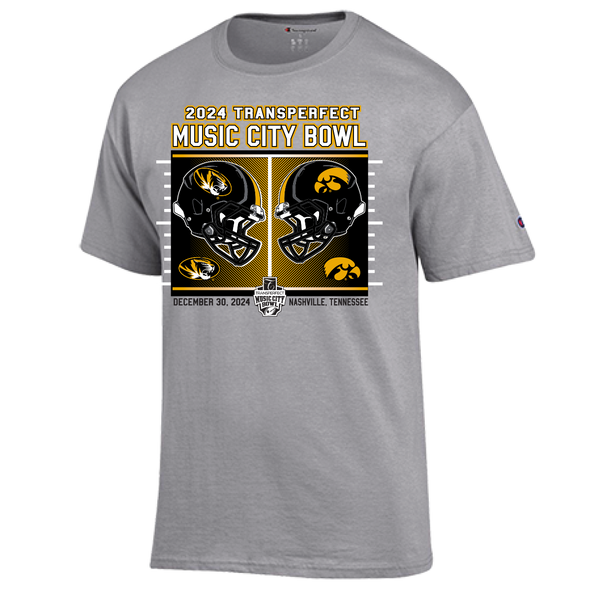 Mizzou Tigers Champion® Music City Bowl Football Helmet Grey T-Shirt