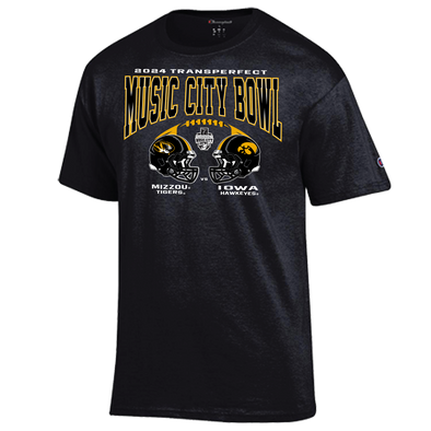 Mizzou Tigers Champion® Music City Bowl Dueling Helmets Black T-Shirt