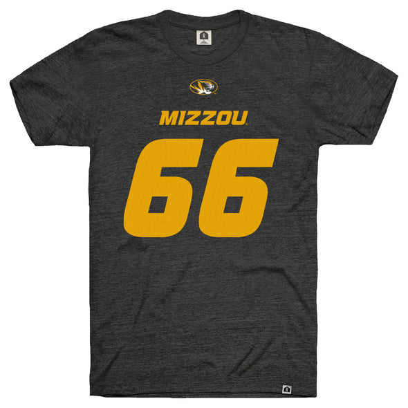 Mizzou Tigers Football Replica Player NIL #66 Connor Wood Black T-Shirt Jersey