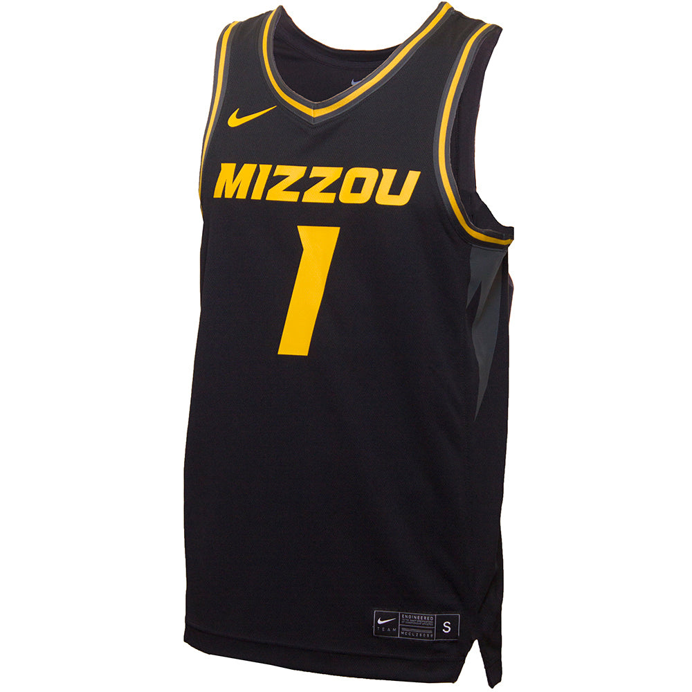 Mizzou Tigers #1 Nike® Replica Black and Gold Basketball Jersey – Tiger  Team Store