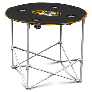 Mizzou Oval Tiger Head Black Tailgate Table