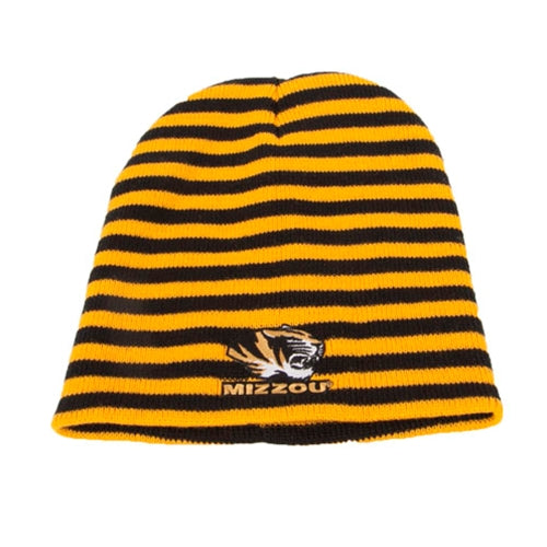 Mizzou Tiger Head Black & Gold Knit Beanie