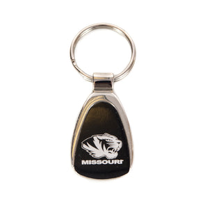 Missouri Tiger Head Teardrop Keychain