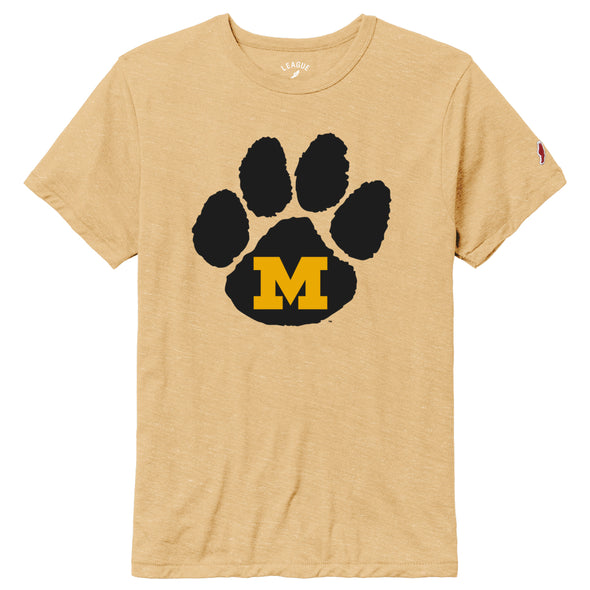 Mizzou Paw Vintage Logo Gold T-Shirt